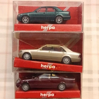 MERCEDES MB - lotto 3 mod. - S600 + CKL Fac. + 600 SEC - 1/87 H0 - Herpa - Immagine 1 di 4