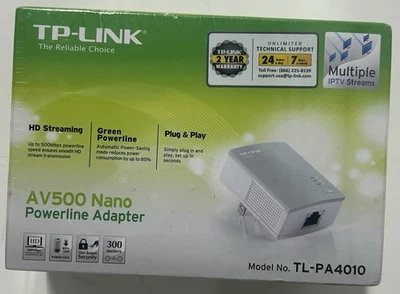 TP-Link AV500 Nano Powerline Adapter TL-PA4010 New - Image 1 of 4