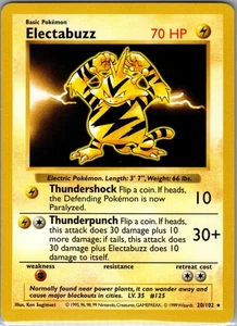 Electabuzz 20/102 Base Set (Shadowless) - Pokemon Card - NM - Picture 1 of 2