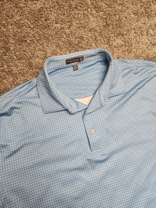 Peter Millar Summer Comfort Golf Polo AOP Geometric Dot Blue Men's XL  - Picture 1 of 8