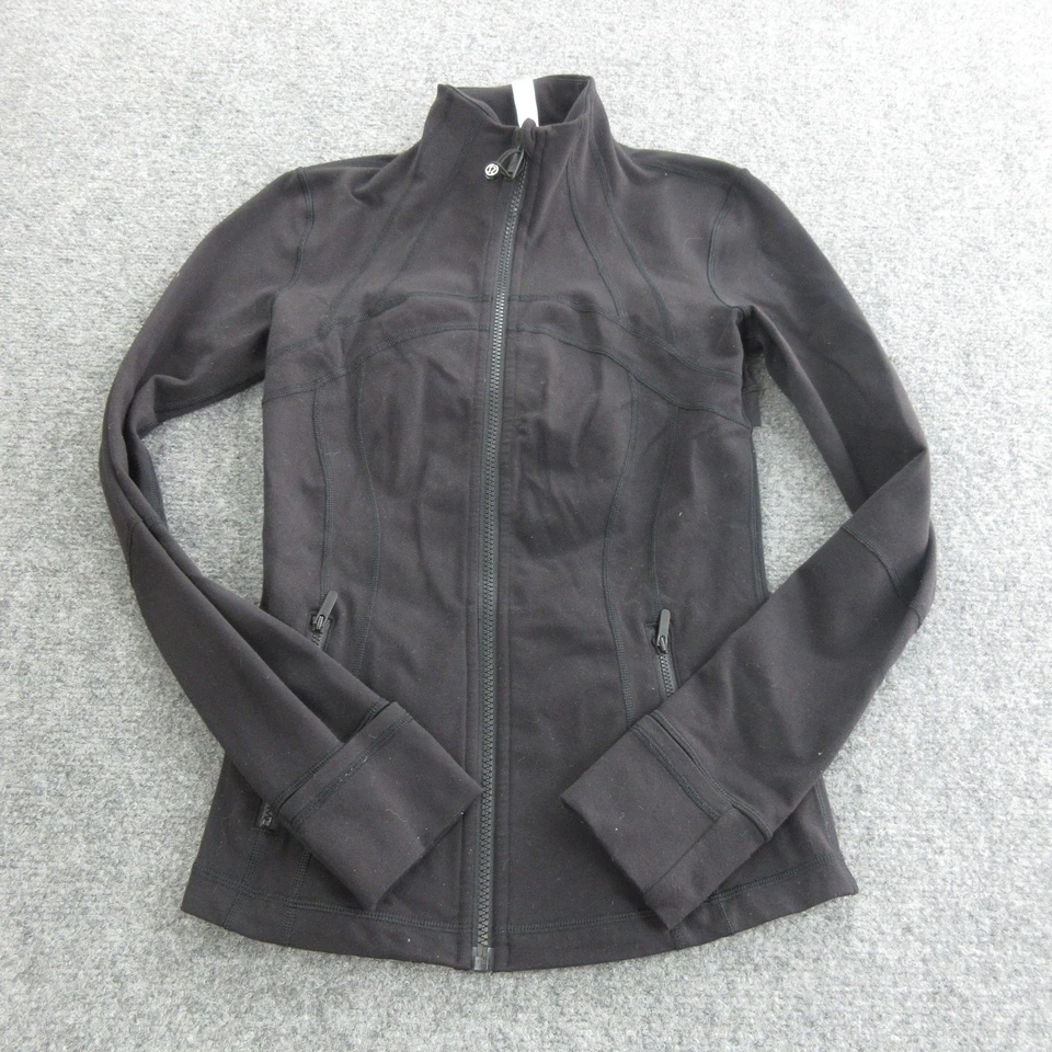 Lululemon Define Jacket Womens 4 Black Full Zip Thumbholes Pockets Running Yoga - Image 1 of 4