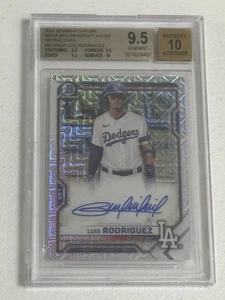 2021 Bowman Chrome Luis Rodriguez Auto Refractor BGS Gem Mint 9.5 Auto 10 - Picture 1 of 2