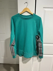 Avia Damengröße XXL 20 Athleisure s/w gestreiftes grünes Sweatshirt mit Rundhalsausschnitt gebraucht, in einwandfreiem Zustand - Bild 1 von 8