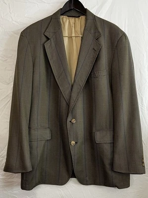 Abrigo deportivo/traje vintage L. L. Bean para hombre a cuadros tostado/azul/verde 44R hecho en EE. UU. Foto 1 de 4