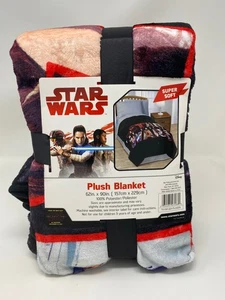 Disney Star Wars Oversized Plush Blanket 62"x90" Chewbacca Luke R2-D2 Kylo Ren - Picture 1 of 14