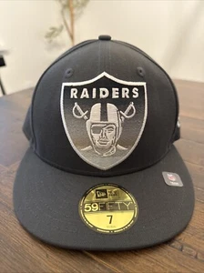 New Era Las Vegas Raiders Large Gradient Logo Fitted Hat Sz 7 Gray New! 59Fifty - Picture 1 of 9