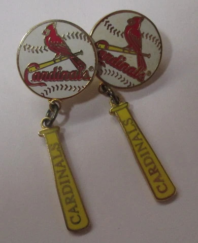 USED 1998 MLB St. Louis Cardinals post earrings w/ baseball bat dangle Cover