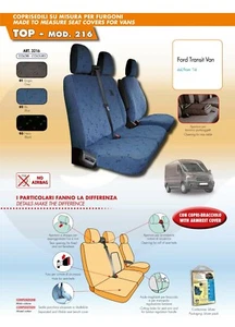 FORD TRANSIT (2014 IN POI) COPRISEDILI COMPLETI IN COTONE NERI SU MISURA 216 - Imagen 1 de 1