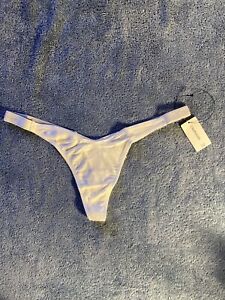Calvin Klein~Woman’s Sexy Pure Ribbed Thong~Large~White