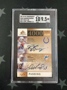 2007 UPPER DECK SP CHIROGRAPHY 4000 YARD CLUB DUAL AUTO 1/1 MANNING/MARINO #4KD - Picture 1 of 2