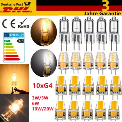 10x G4 Halogen-Lampe/LED COB Lampen Stiftsockel Leuchtmittel Dimmbar AC/DC Biiyo - Bild 1 von 4