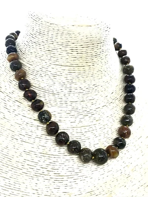 COLLIER AMBRE cadeau ambre naturel perles rondes ovales bijoux 25,3 g 14722 - Photo 1/4