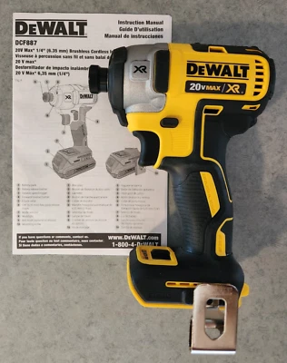 NEW DeWALT 20 Volt 20v Max XR Brushless Cordless 1/4" Impact DCF887 DCF887B - Image 1 of 4