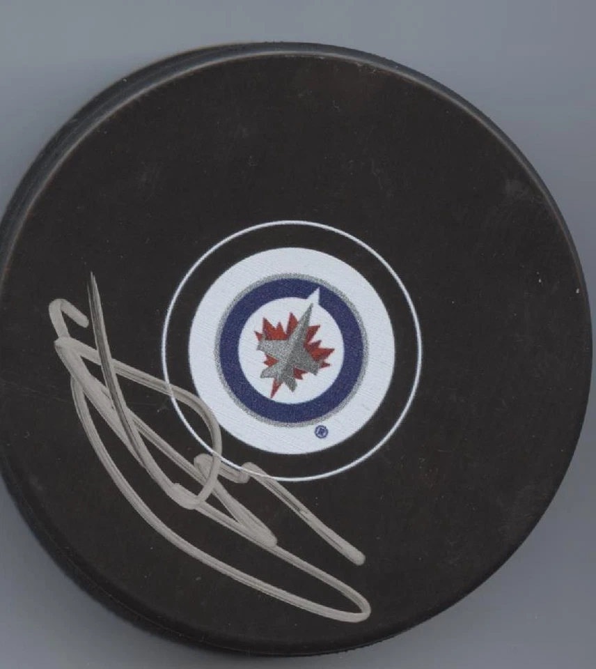 TYLER MYERS SIGNED WINNIPEG JETS HOCKEY PUCK w/ COA - Image 1 of 1