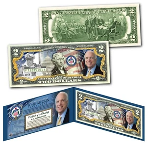 JOHN McCAIN True American Hero 1936-2018 OFFICIAL Genuine Legal Tender $2 Bill - Picture 1 of 3
