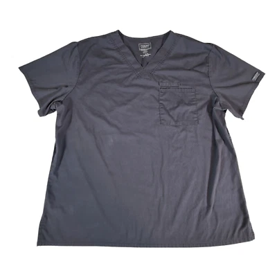 Blusa Médica Cherokee Ropa de Trabajo 2 Vías Elastizada Fácil Cuidado Gris XL 48" Pecho 30" Largo Foto 1 de 4