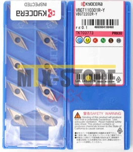 Hoja CNC Kyocera nueva 10 un./caja VBGT110301R-Y PR930 - Imagen 1 de 1