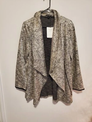 Blazer estilo moto Stella and Dot metálico cachoeira com zíper - Imagem 1 de 4