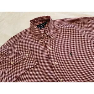 Camisa Ralph Lauren Blake 100 % algodón abotonada roja a cuadros talla mediana - Imagen 1 de 8