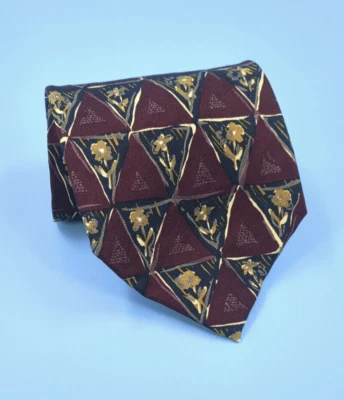 Nordstrom J.Z. Corbata Richards - Triángulos Borgoña con Flores Doradas - De Colección Foto 1 de 4