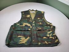 Vintage Duck Bay Hunting Vest Mens Large Camo Camouflage Fowl Shooting Jacket