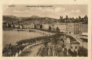 Postcard Switzerland Luzern Schweizerhofquai mit Kurplatz & Gutsch c1915-20s - Imagen 1 de 1