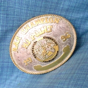 Calif Gymkhana Assoc AAA Hi Point Champion Trophy Belt Buckle 1996 Vtg MX.SHY336 - Picture 1 of 8