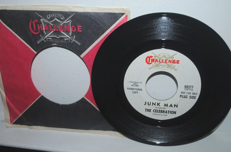 The Celebration, JUNK MAN, 45 rpm record, EX/EX+, Challenge 59377, scarce, PROMO - Image 1 of 1