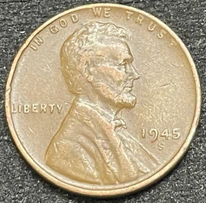 BN 1945-S LINCOLN WHEAT CENT; Incomplete S Mint Mark Error - Picture 1 of 6