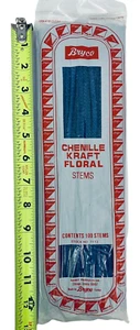 12" Vintage Bryco Chenille Kraft Stems Pipe Cleaners 100 per pack Blue Craft - Picture 1 of 6