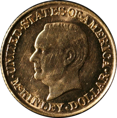 1916 McKinley Commemorative Gold $1 Choice BU  Full Luster  Great Color - Image 1 of 2