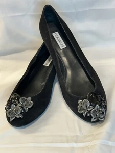 KELSI DAGGER ALYONA Flats Rhinestones Black Suede Size 8.5 - Bild 1 von 5