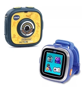 NEW YELLOW/BLUE VTECH KIDIZOOM ACTION CAM W/ SMARTWATCH WATCH IN UNOPENED BOX - Picture 1 of 9