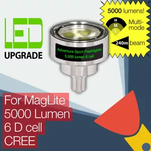ASF MagLite LED Conversion/upgrade bulb 5000 Lumen Torch/flashlight 6D Cell CREE - Picture 1 of 1