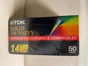 TDK MF-2HD_High Density 1.4 MB 3.5" Floppy Disks_50 Disks_For Mac & Compatibles - Picture 1 of 3