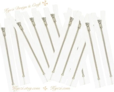 3 5 10 pcs Silver Metal Teeth Closed End Zippers - 12",14", 16", 18" inch, #3 - Image 1 of 3