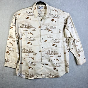 Columbia Mens Shirt 2XL Beige River Walk Bird Dogs Duck Hunter Pheasant Grouse - Picture 1 of 18