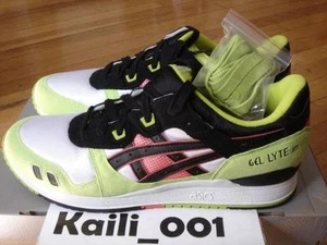 Asics Gel-Lyte III Talla 11.5 Neón Ronnie Fieg Kith Strike ECP Como Nuevo Hoja Rosa B - Imagen 1 de 9