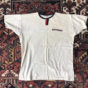True Vintage Rutgers University Ringer TShirt—1960s Champion Tag—Made In USA—L - Picture 1 of 6