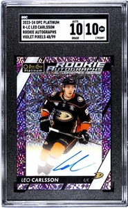 2023-24 OPC Platinum Leo Carlsson Rookie Auto Violet Pixels R-LC /99 SGC 10 - Picture 1 of 2