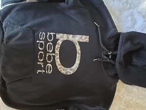 Women’s Medium Hoodie Bebe Sport Black Animal Print Size Medium - Picture 1 of 10
