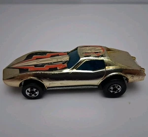 Vintage 1975 79 Hot Wheels Golden Machines Diecast Gold Chrome Corvette Stingray - Picture 1 of 7