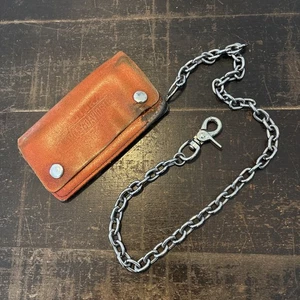 Harley Davidson Wallet Rot Geldbeutel mit Kette, Patina Vintage - Bild 1 von 7