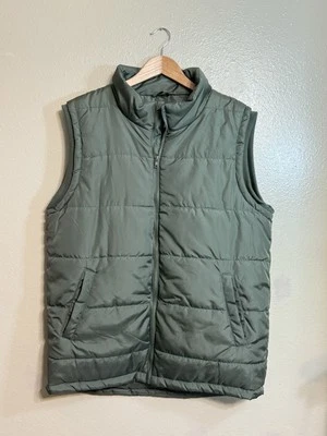Open Trails Green Puffer Casual Hunting Hiking Vest Mens Large - Image 1 of 4