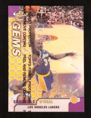 1999-00 Topps Finest Shaquille O'Neal Gemas Refractor con Recubrimiento Lakers Salón de la fama Foto 1 de 2