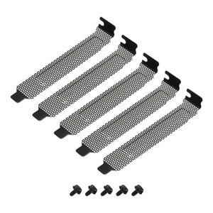 5PCS PCI Couvercle de Fente Filtre à Poussière Plaque d'obturation Déflecteur de Ventilation avec 5 Vis - Photo 1/4