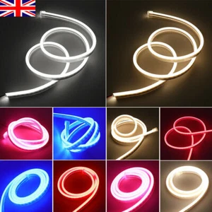 UK 1/3/5M Flexible LED Strip Waterproof Neon Ribbon Lights Silicone Tube DC 12V - Picture 1 of 38