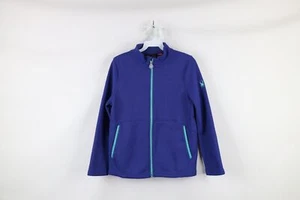 Spyder Girls Size XL Spell Out Ribbed Knit Full Zip Skiing Fleece Jacket Purple - Picture 1 of 11