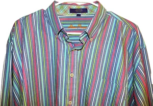 Alan Flusser Dress Shirt Mens Size XL 100% Cotton Button Down Long Sleeve - Picture 1 of 6