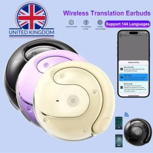 Translator Earbuds 150 Languages Real Time Translation Bluetooth 5.4 Headset UK - Zdjęcie 1 z 15